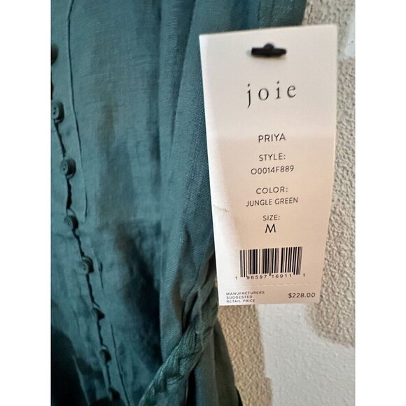Joie Priya Waist Linen Romper in Jungle Green Size M Resort Wear Casual NWT - Picture 9 of 12